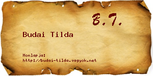 Budai Tilda névjegykártya